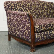 Victorian Fabric Sofa and Armchairs, Set of 3