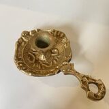 Porte bougie en Laiton Ancien "Rat de Cave" - Élégance Rustique