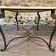 Table basse en fer forgé et plateau en chene brut