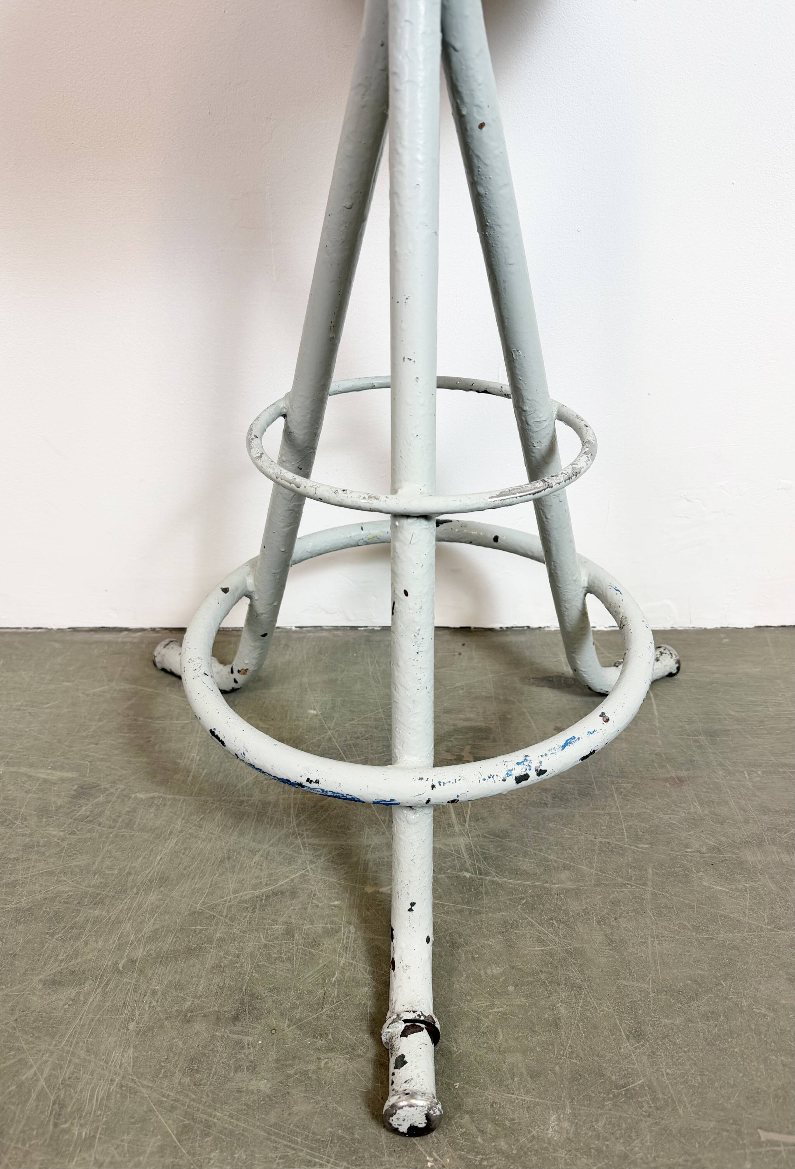 Grey Industrial Workshop Stool, 1960s