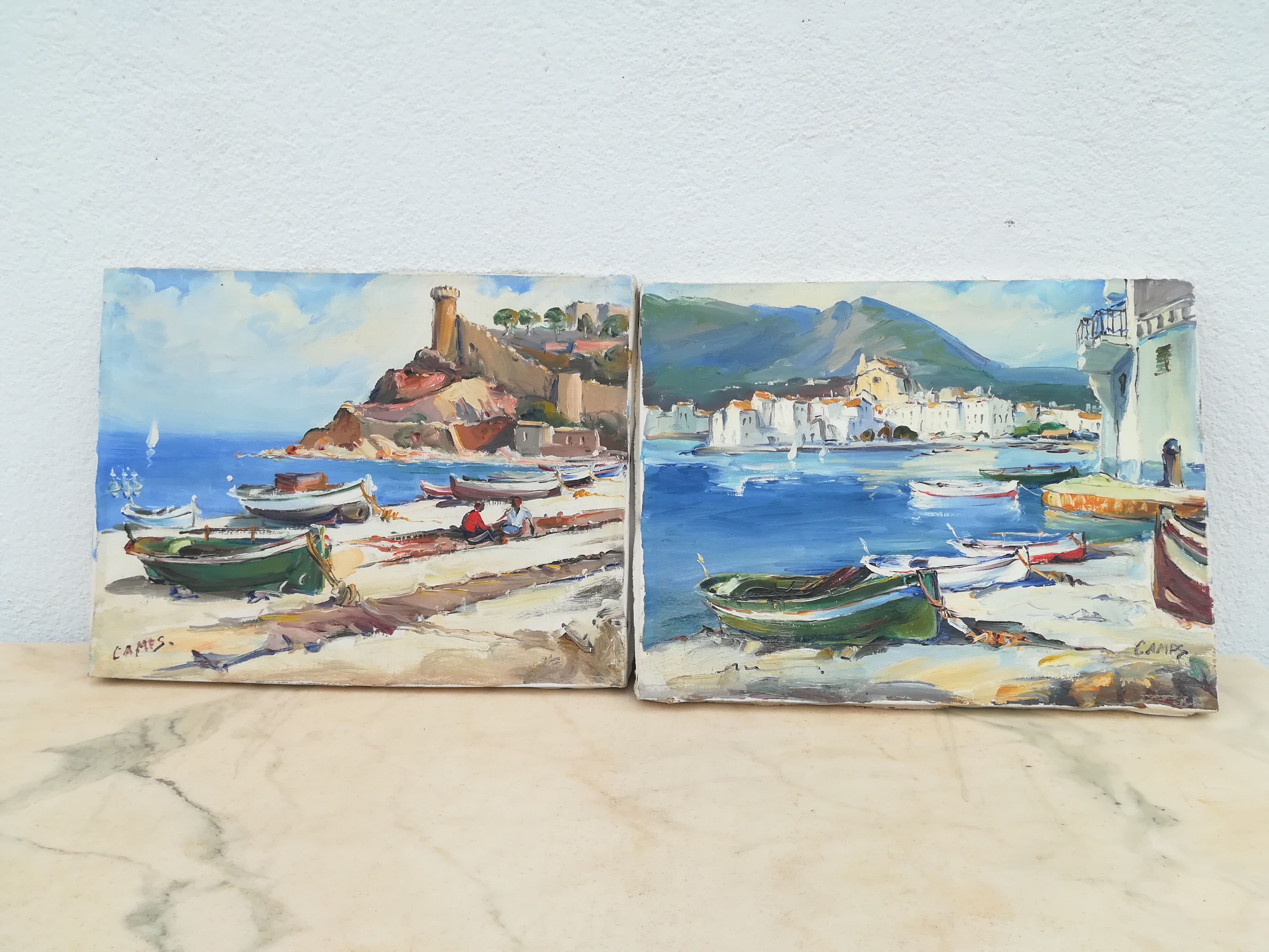 Acrylics on canvas, Cadaques and Tossa de Mar
