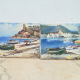 Acrylics on canvas, Cadaques and Tossa de Mar