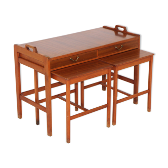Mahogany trundle table, Sweden, 1960