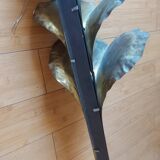 Wall lamp design in gilded metal, leaf décor