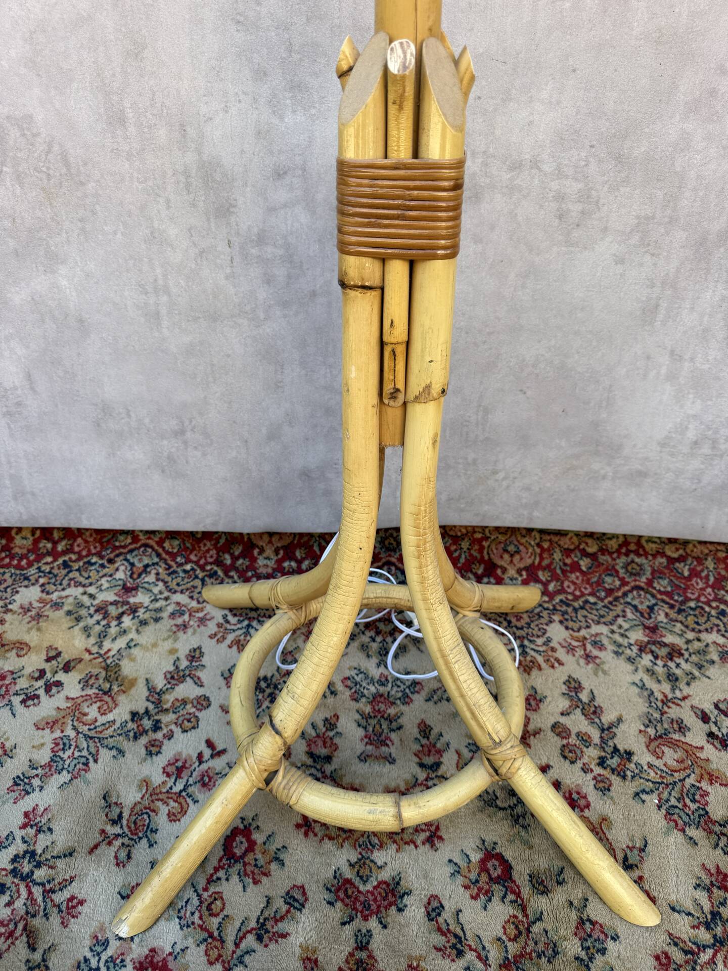 1960s Rattan Living Room Lamp from France