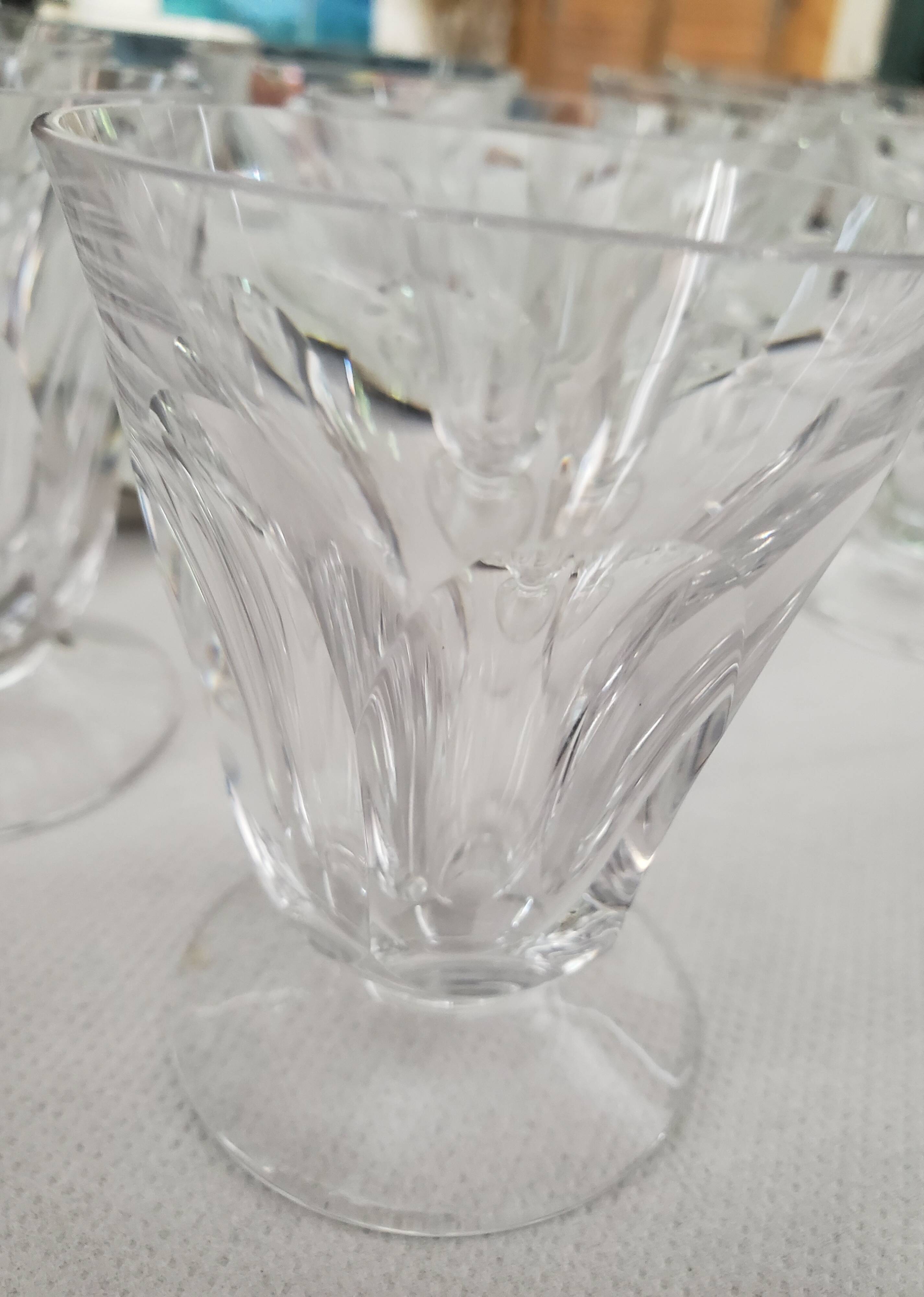 9 glasses with beveled foot 60's