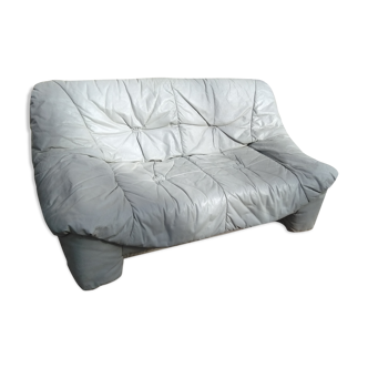 White leather sofa