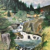 Old waterfall table signed