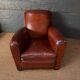 French, leather club chair, cuban lounge model circa 1940's