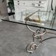 Roche Bobois glass and steel dining table and 6 chairs