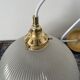 Vintage pendant lamp in electrified prismatic glass with new