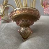Lustre en verre de Murano fleurs vénitien, circa 1950/1970 rose jaune