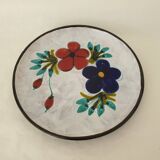 Ceramic plate with floral pattern signed Le Brescon A Martin (Vallauris)
