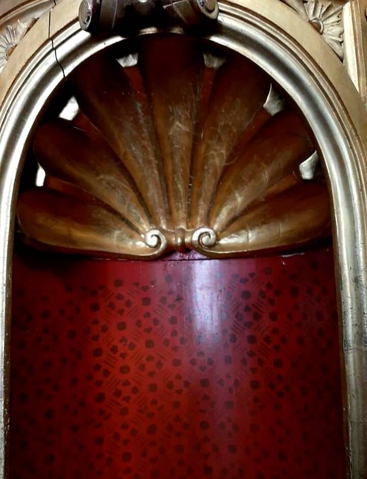 Superb early 19th century church tabernacle in gilded stuccoed wood