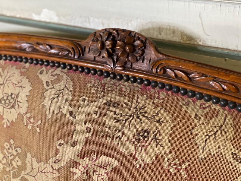 Louis XV Bench In Carved Beech And Moulded Corbeille File, 18th Century