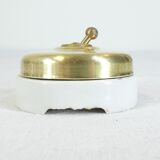 3 Old Porcelain switches and vintage industrial brass