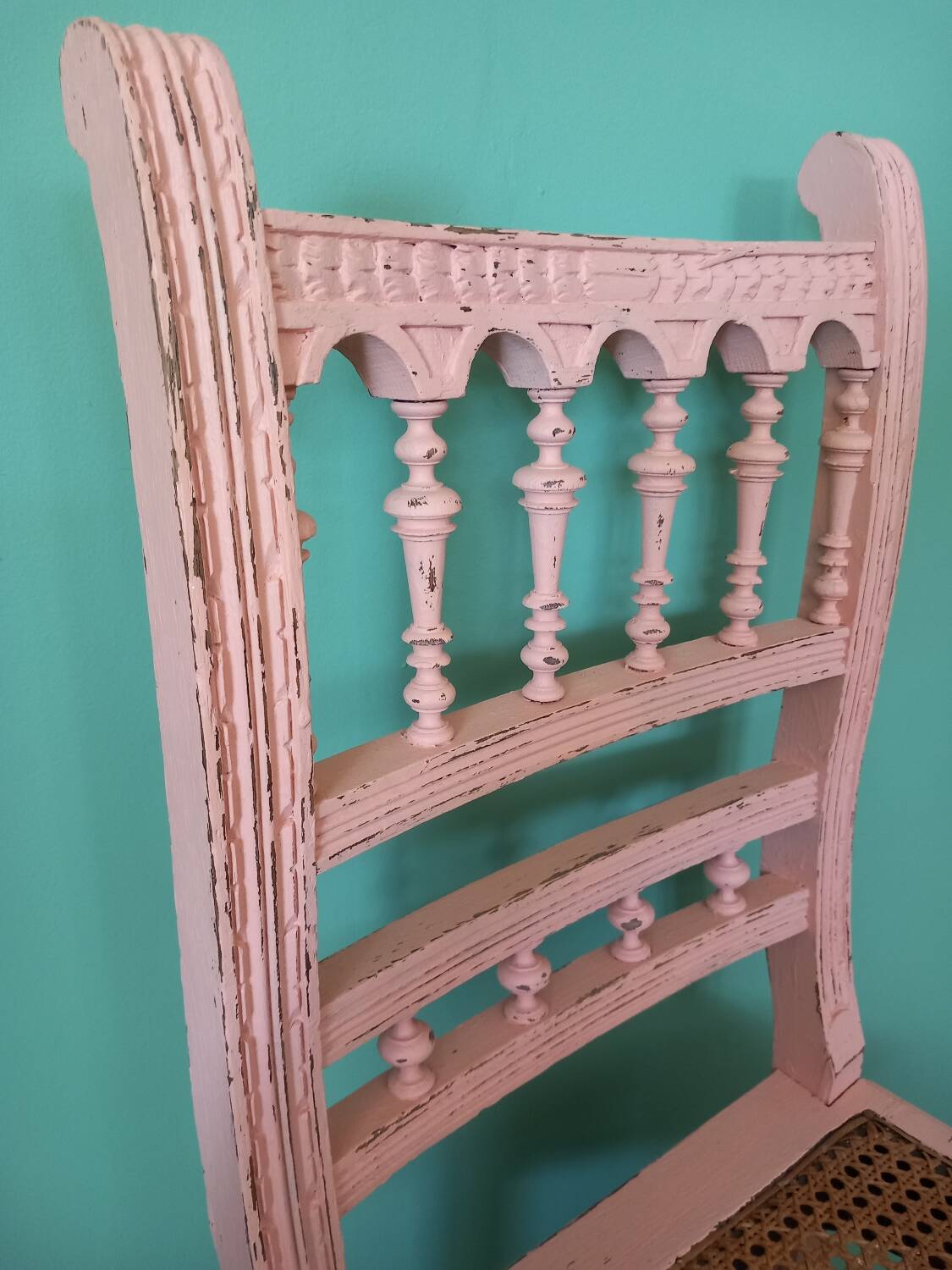 Shabby cane chair