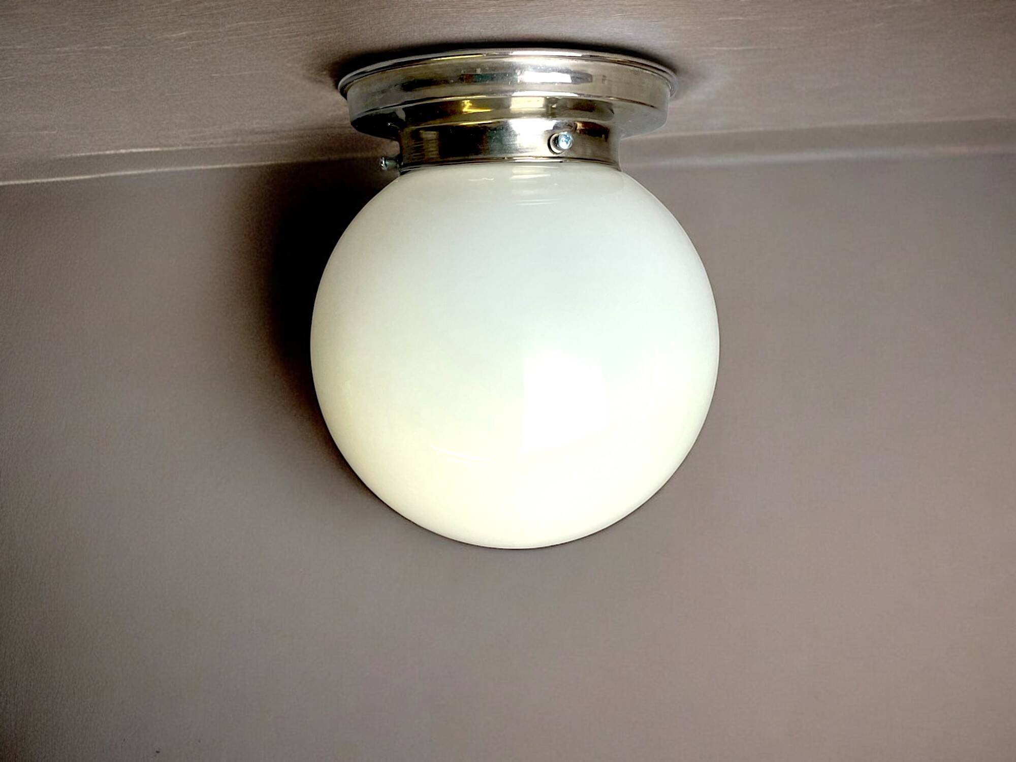 Small white glass flush mounting ceiling light