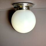 Small white glass flush mounting ceiling light