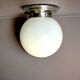 Small white glass flush mounting ceiling light