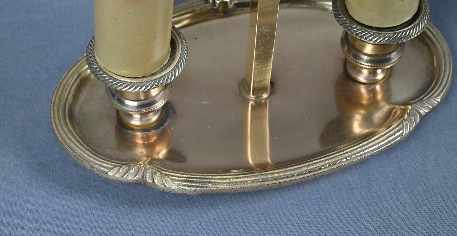 Pair of "Bouillotte" Lamps in Brass, Empire Style – Early 20th Century