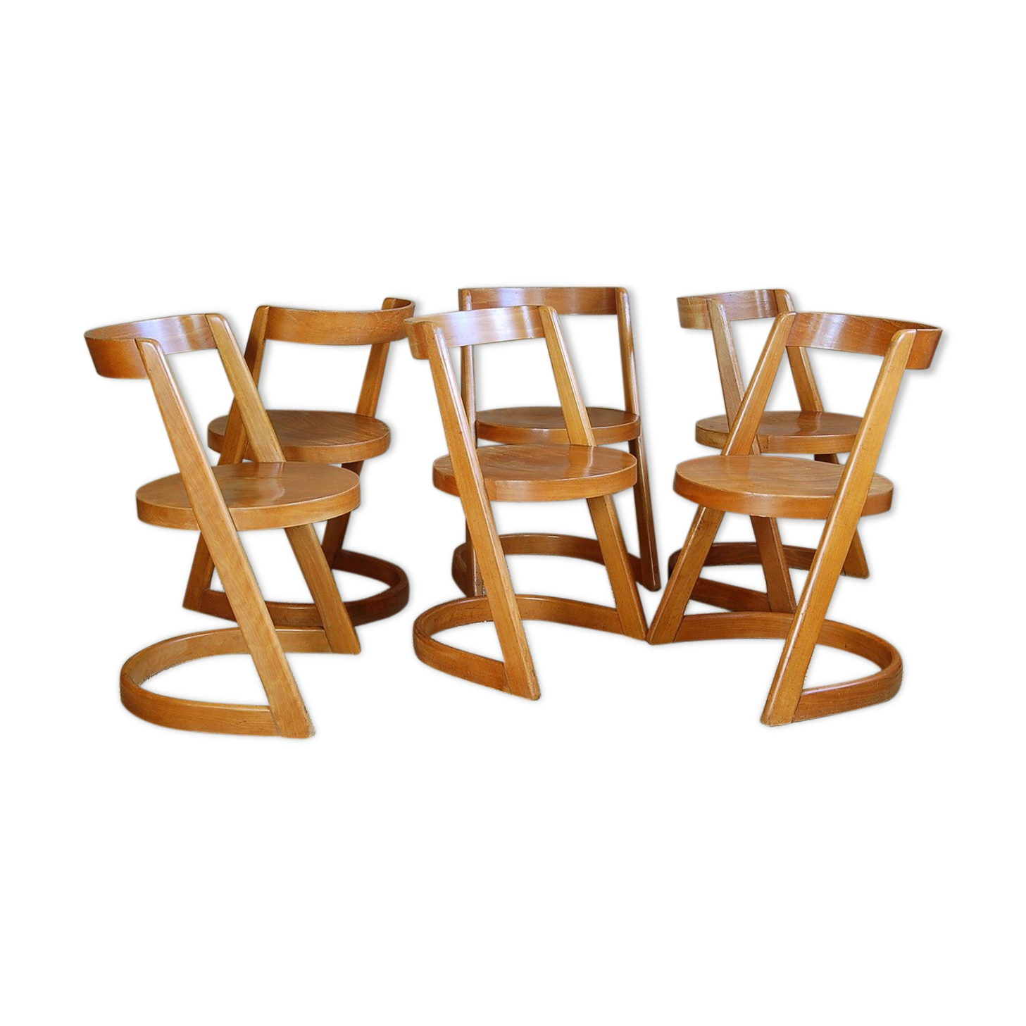 6 cantilever chairs Baumann Halfa 70s