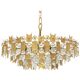 Chandelier in gilded brass and crystal - Palwa - Germany, 1960s