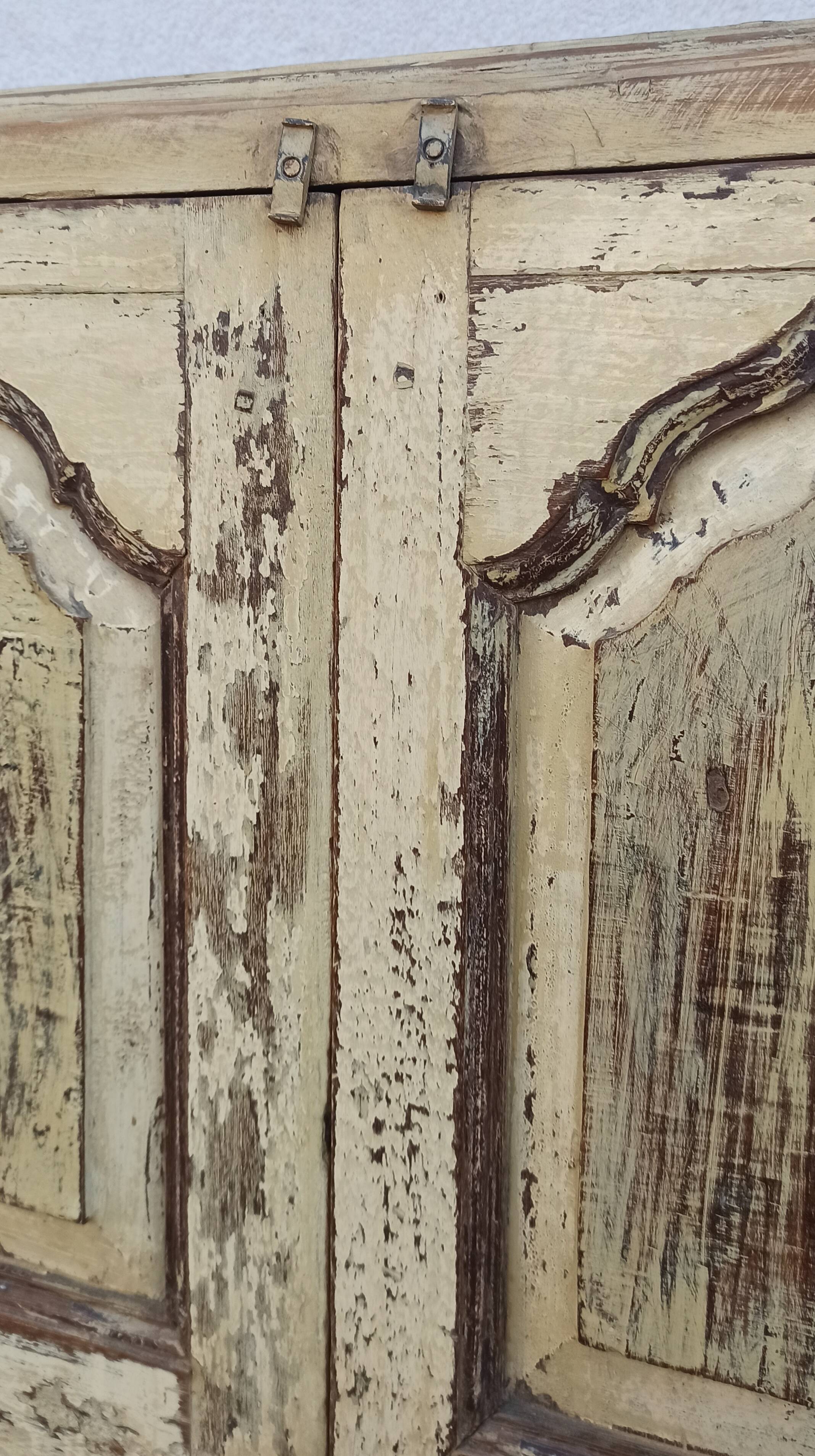 Old yellow wooden cabinet