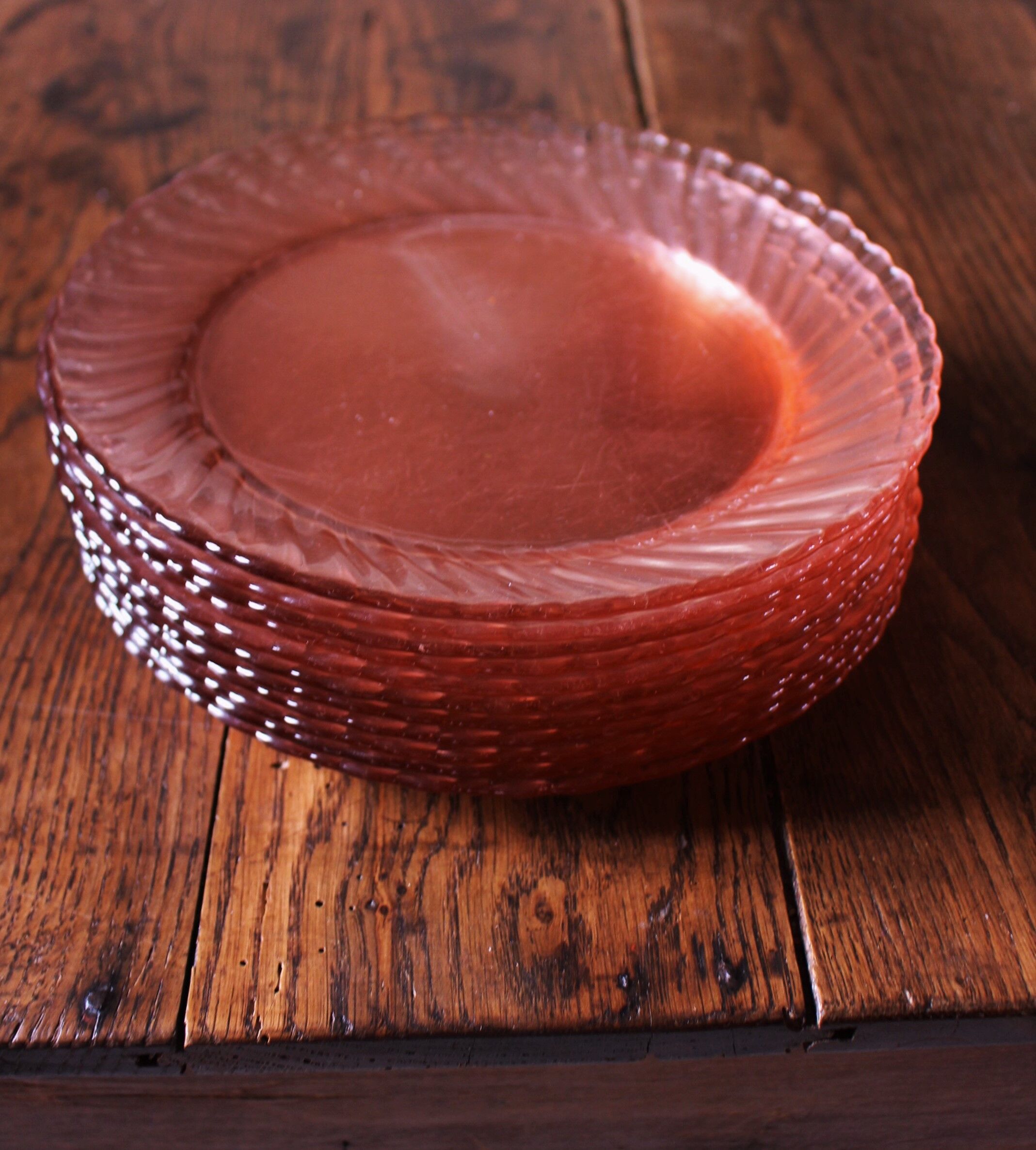 Lot 11 flat plates Rosaline Arcoroc