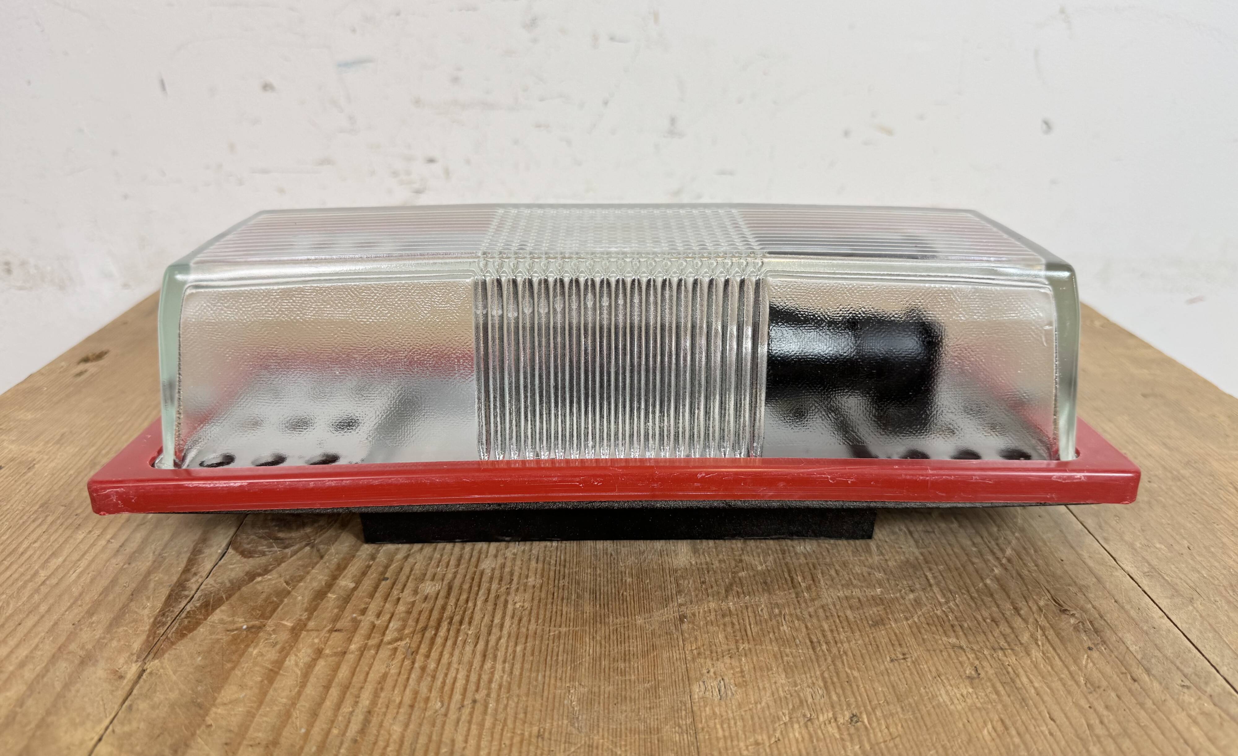 Red Industrial Bakelite Wall Light from Elektrosvit, 1970s