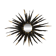 Large brutalist sun mirror in patinated metal with gold accents, 1970.