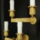 Pair of wall sconces in Restoration style, early 19th century - gilded bronze signed MENE.