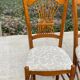 6 vintage dining room chairs in solid wood and gray fabric