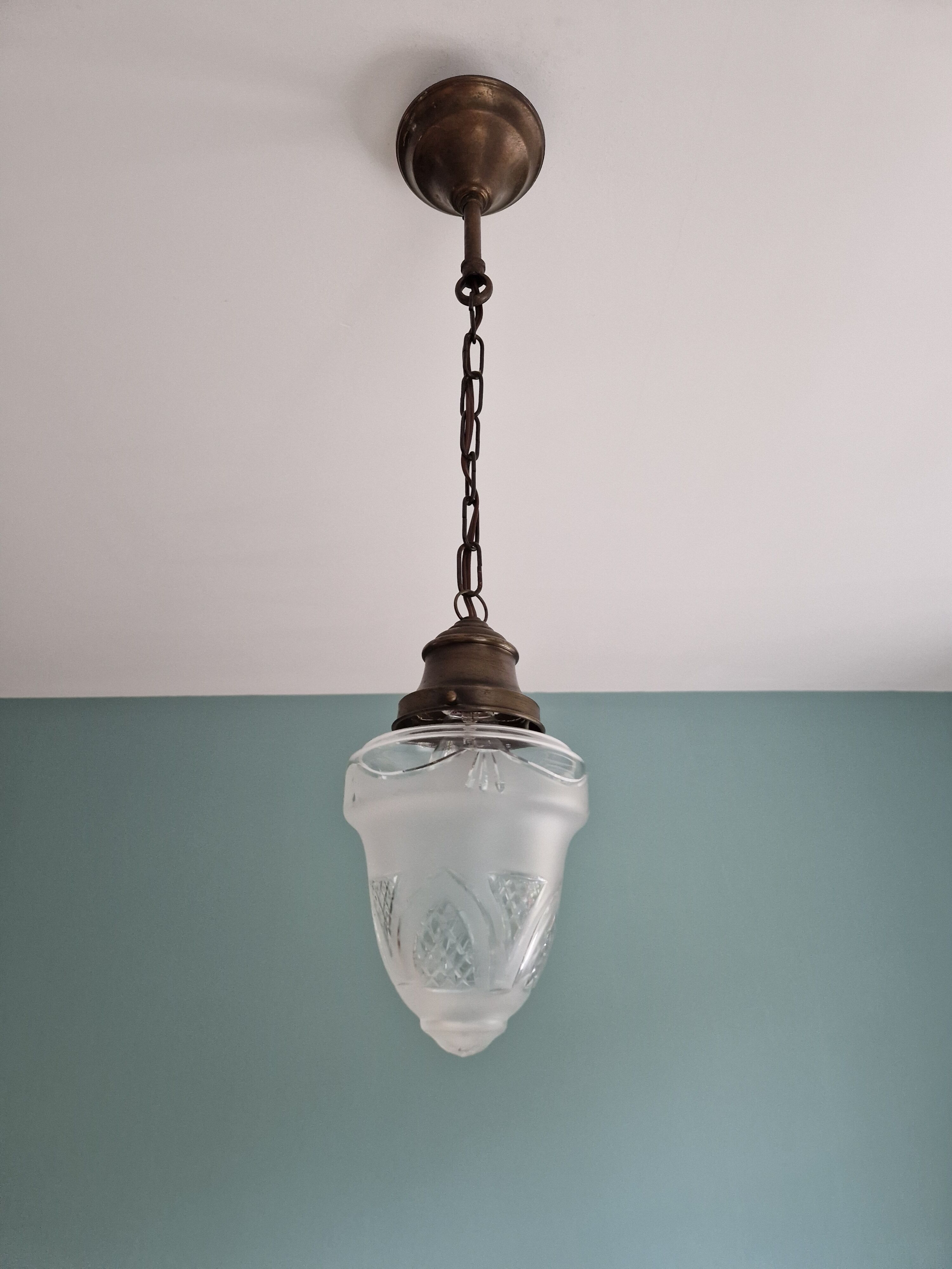 Crystal pendant lamp, Val Saint-Lambert, early twentieth century