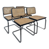 Four Marcel Breuer Cesca chairs Made in Italy