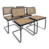 Four Marcel Breuer Cesca chairs Made in Italy