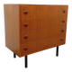 Vintage Scandinavian style chest of drawers in teak and black metal from the 60s
