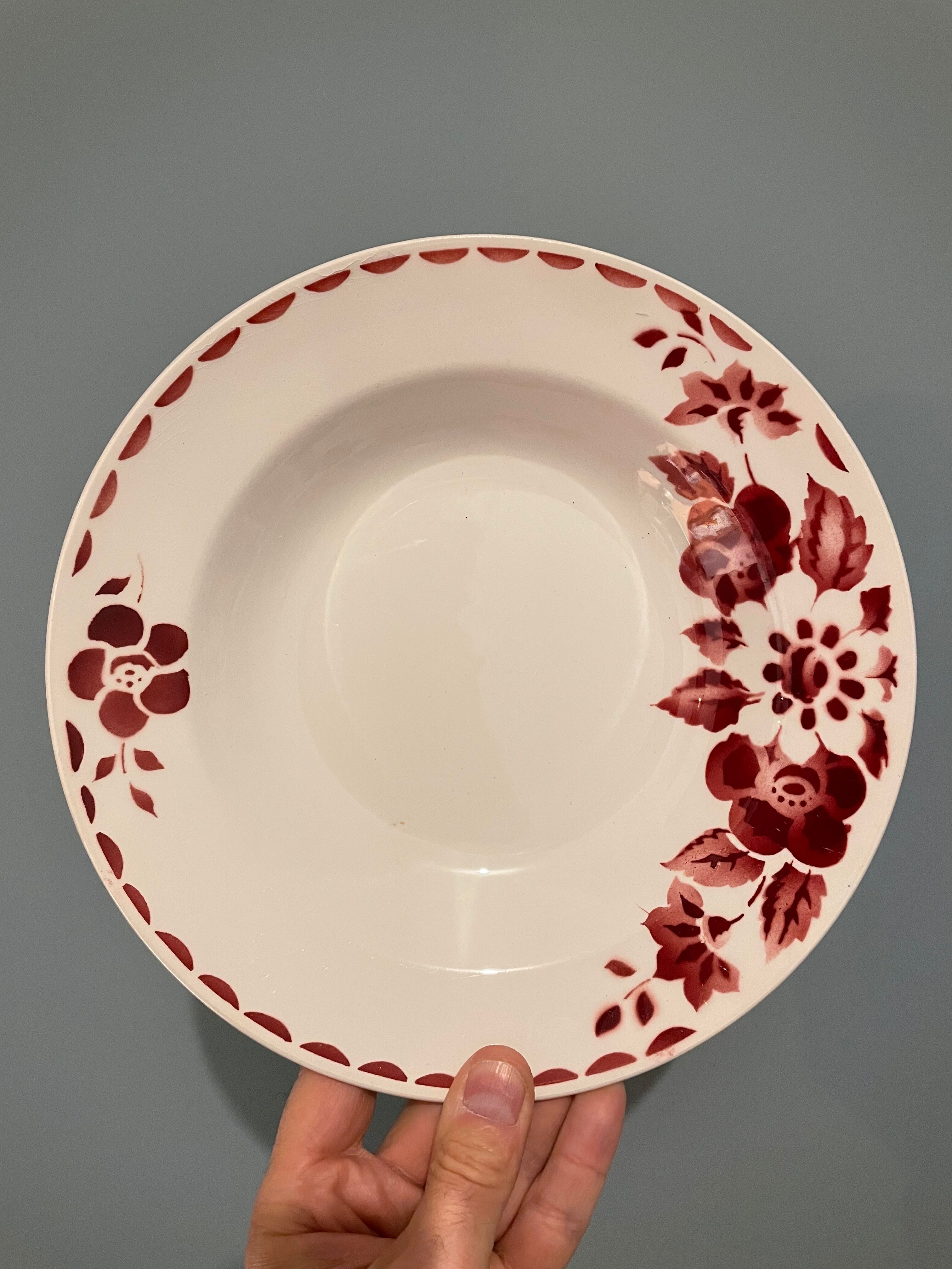 Set of 11 hollow plates Céranord St Amand model Jane