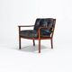 Mid Century Rosewood Armchairs in Leather, Danish Design 1950s