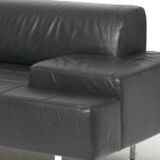 Poltrona Frau Quadra 3-seater black leather sofa