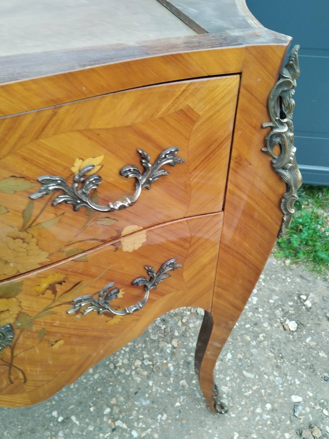 Antique Louis xvi style chest of drawers with marble top