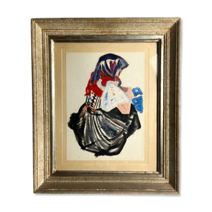 Gouache sur papier femme
