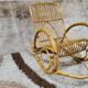 Rocking-chair rattan bamboo 60s