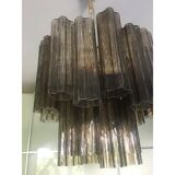 Murano style glass chandelier in Fume'Color, set of 2 or a pair of chandeliers