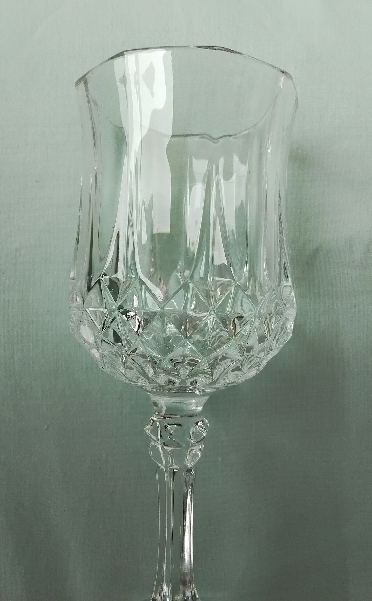 6 crystal stem glasses