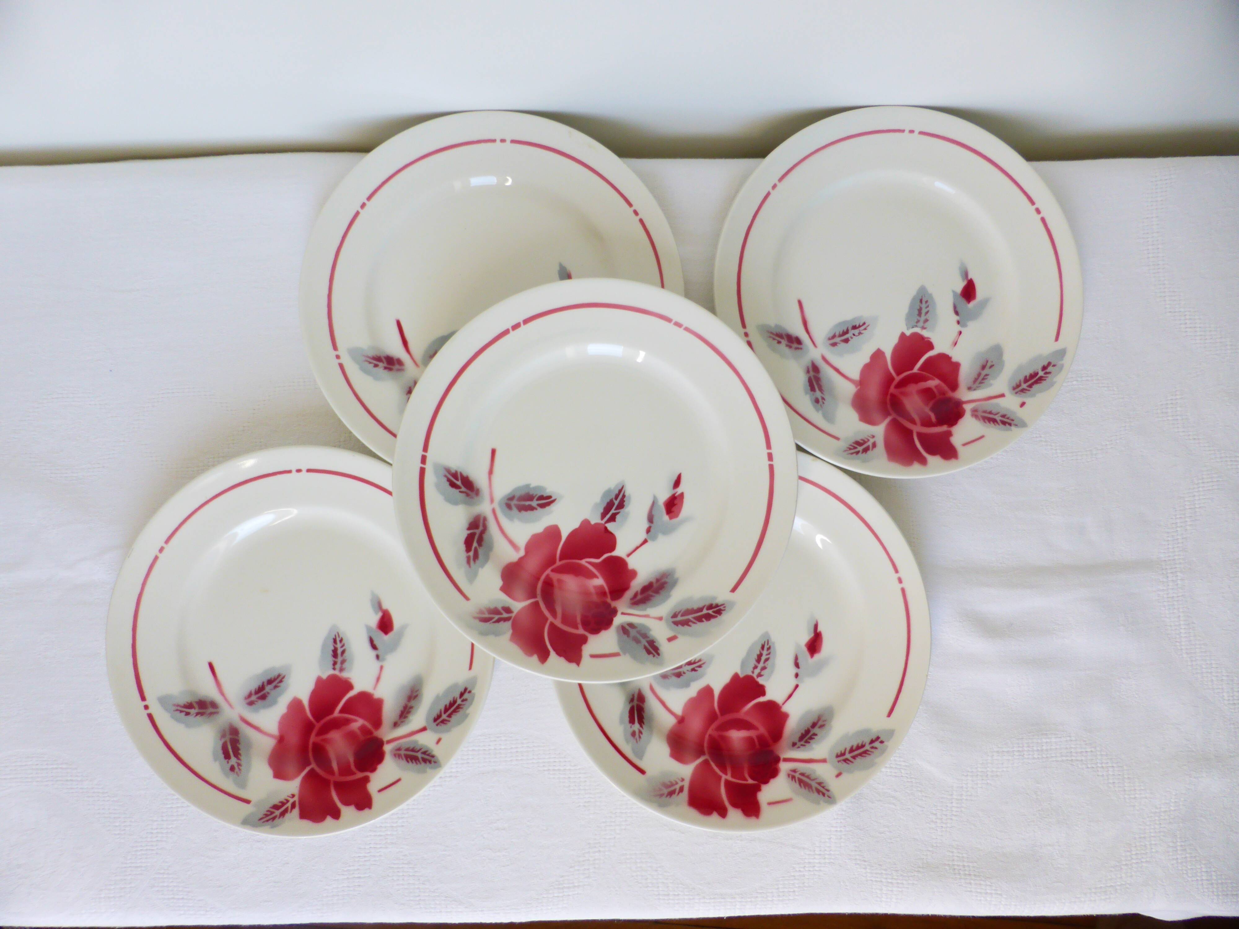 5 assiettes dessert vintage du Moulin des Loups et Orchies (210674)