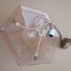 Art Deco ceiling lamp / chandelier in pink pressed molded glass in working order