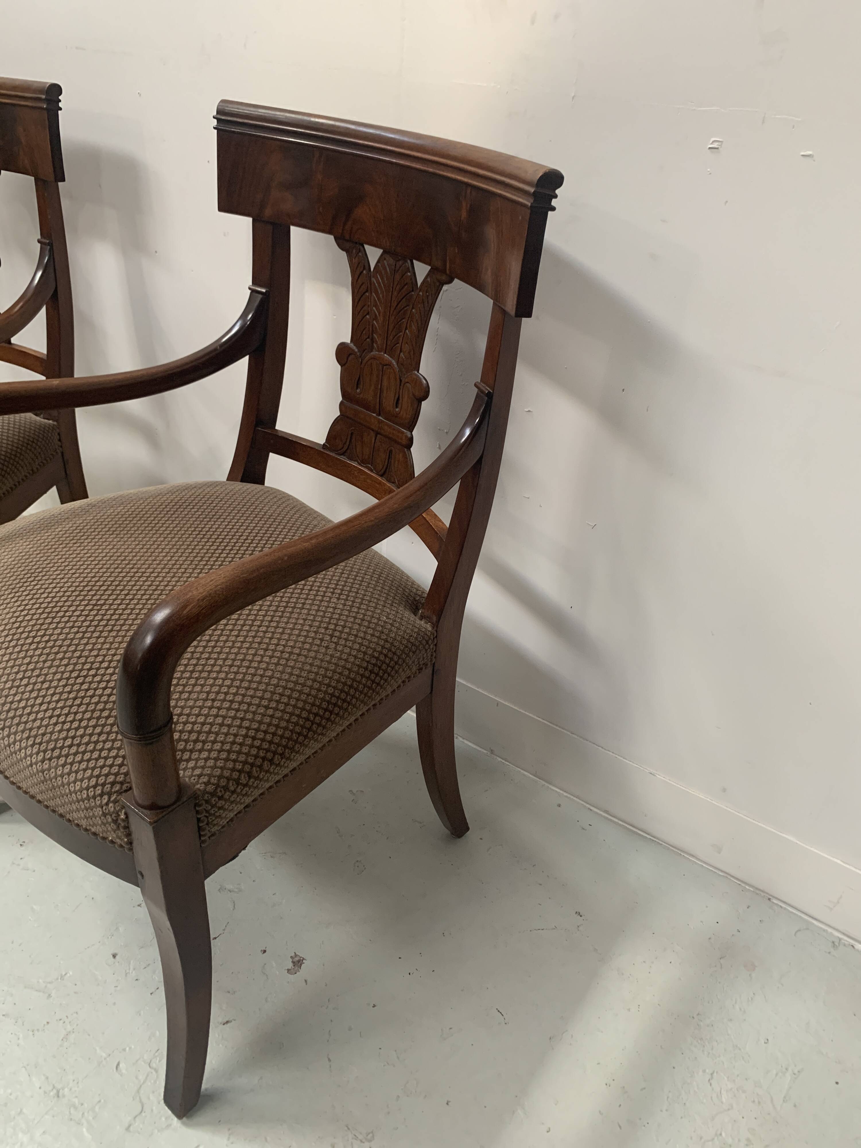 Pair of 19th century mahogany armchairs