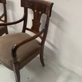 Paire de fauteuils a crosse en acajou XIX siècle