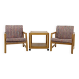 1970s Pair of Beech Armchairs and Coffee Table  by TON, Czechoslovakia